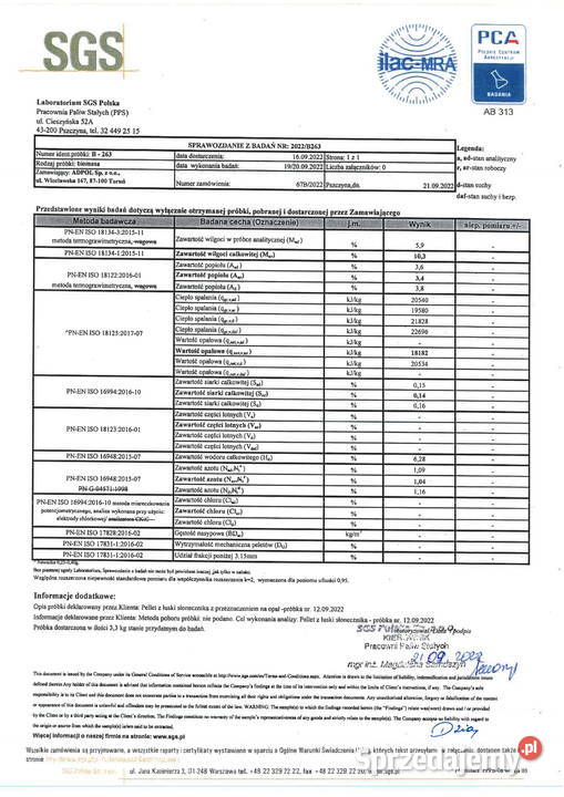 Pellet z łuski słonecznika PROMOCJA worek 15 29 Toruń