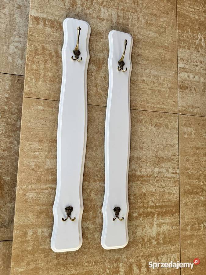 Wieszaki 2 sztuki na ścianę białe stylowe retro Garwolin