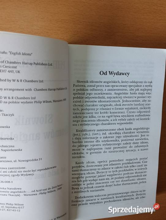 SŁOWNIK idiomów angielskich Philip Wilson Złotniki sprzedam