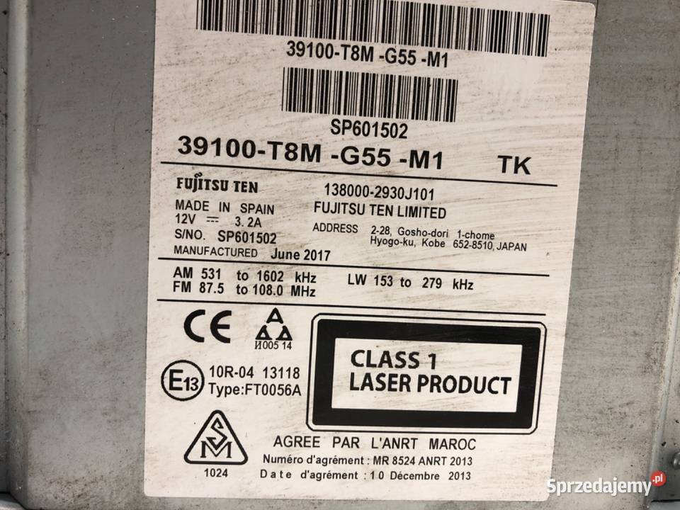 RADIO HONDA HRV 39100T8MG55M1 ODTWARZACZ osobowe podkarpackie