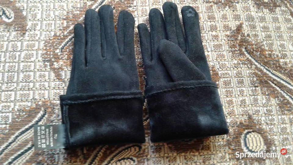 Rękawiczki Damskie skórzanozamszowe Dla kobiet Łomża