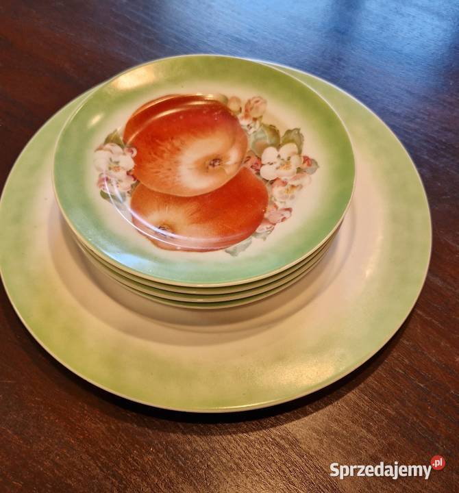 Stare TALERZE DESEROWE 4 i PÓLMISEK 1 porcelana Lublin