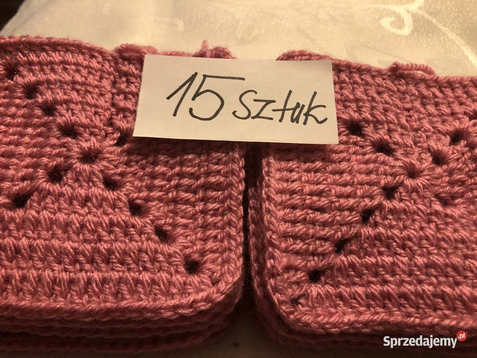 Kwadraty babuni na pledy narzuty poduszki NOWE Zegrze