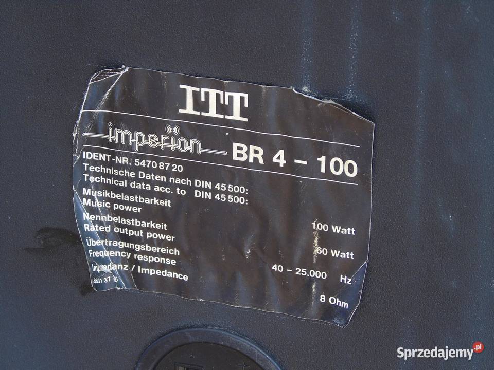 Kolumny ITT Imperion BR4 świetne stereo Vintage Jasło