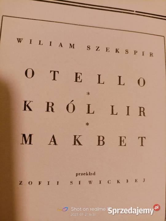 Otello Król Lear Makbet Szekspir biblioteka Książki i Podręczniki