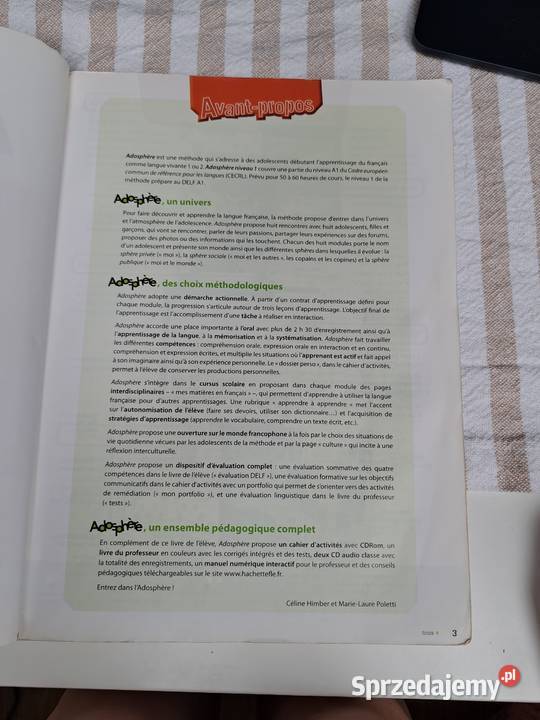 Podręcznik do francuskiego Adosphre 1 A1 CD Podręczniki Trąbki Wielkie