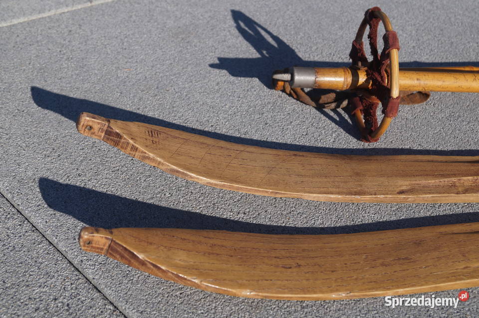 Stare narty jesionowe 160 kijki Pruchnik