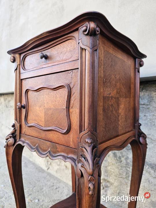 Francuski stolik nocny z marmurem nakastlik Wałbrzych