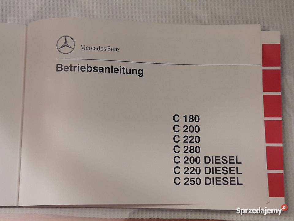 Mercedes W202 C180 Cklasa instrukcja obsługi Poradniki, albumy i reportaże Piotrków Trybunalski