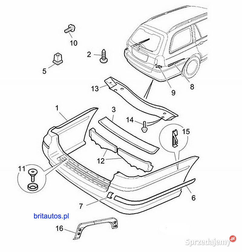 ŚLIZG MOCOWANIE ZDERZAKA TOURER KOMBI DQN105390 osobowe wielkopolskie Poznań