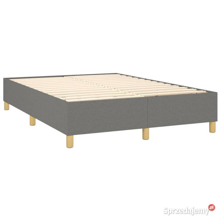 Łóżko kontynentalne z materacem ciemnoszara 147cm Łóżka