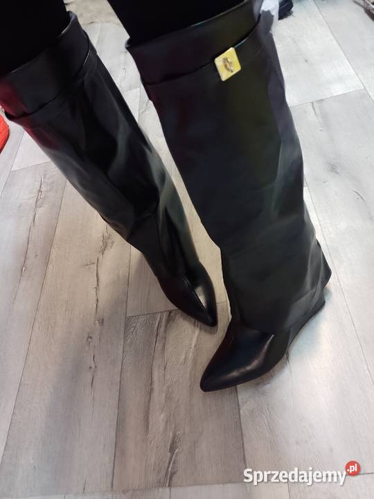 4243 Ekskluzywne czarne wygodne kozaki kowbojki Kraków