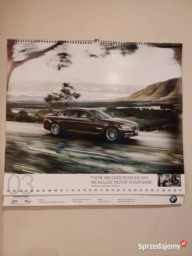 Kalendarz BMW 2013 58 x 54 Głuchołazy sprzedam