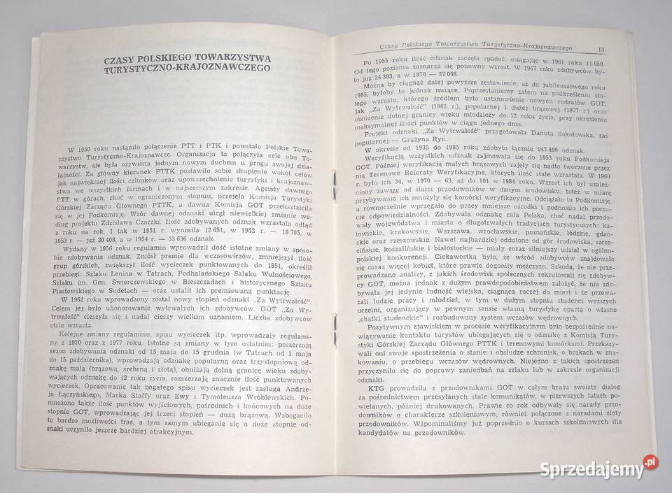 G Krygowski Górska Odznaka Turystyczna Początki Książki naukowe i popularnonaukowe