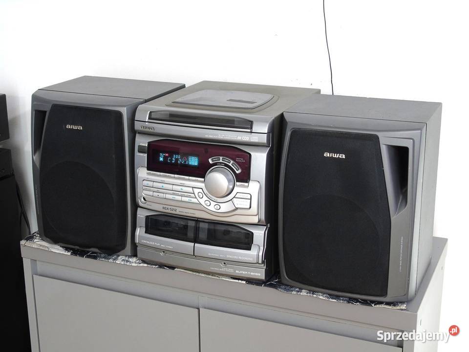 Japońska wieża Aiwa kolumny Radio CD AUX mocna Wieże i miniwieże Jasło