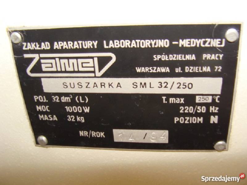 Suszarka laboratoryjna Zalmed SML 32250 Fryzjerstwo i kosmetyka Zabrze