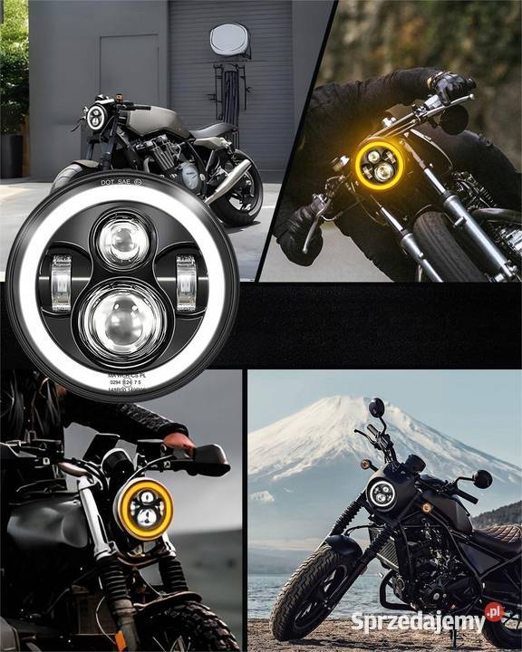 7 REFLEKTOR LAMPA LED PRZEDNIA MOTOCYKL ring Pozostałe