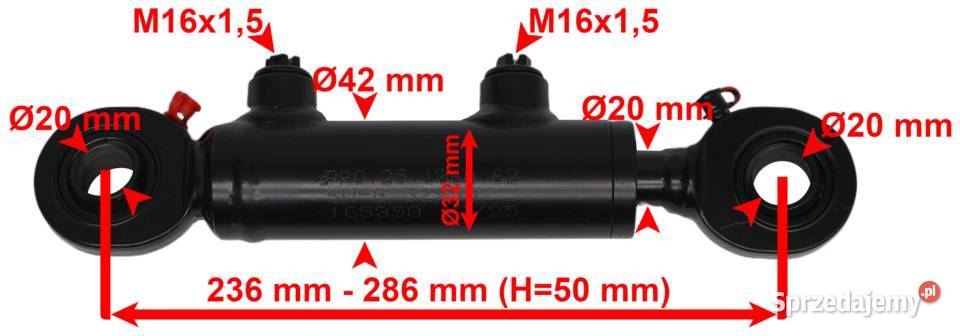 Cienki SIŁOWNIK Hydrauliczny Cylinder 32x20 Skok