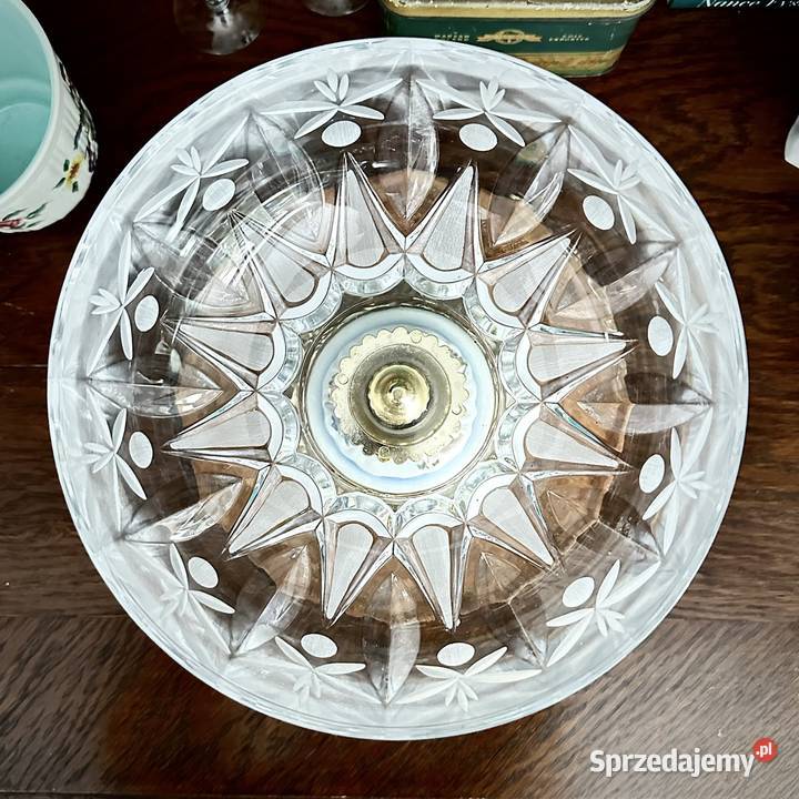 Stylowa patera na stopie porcelana metal szkło śląskie Myszków
