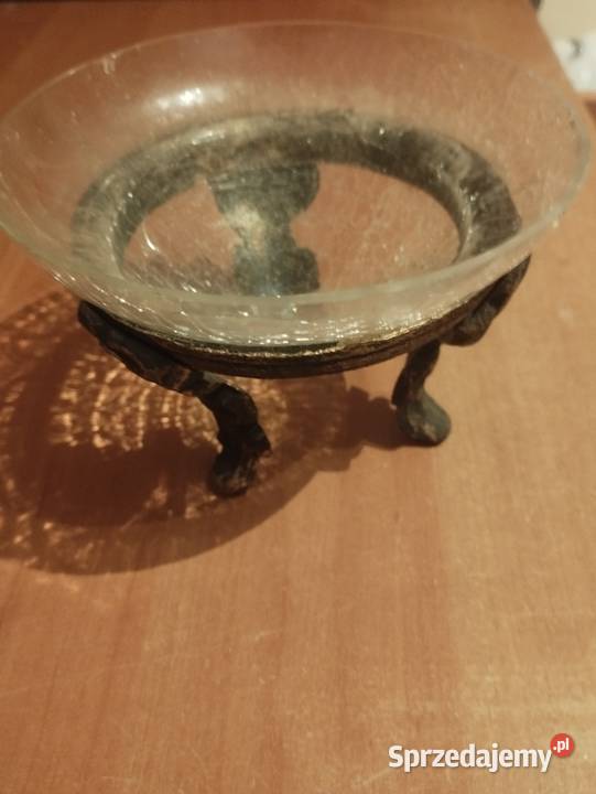 Cukiernica mosiężna stara bogato zdobiona