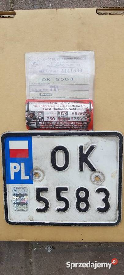 Simson sr50 dokumenty i reszta świętokrzyskie Pacanów