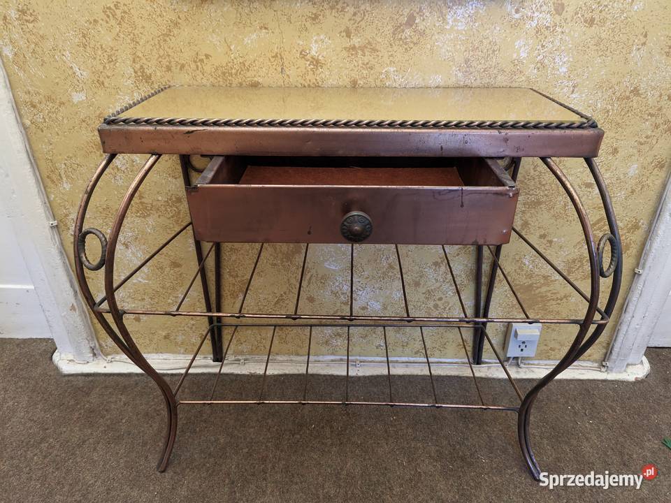 Komplet Lustro Miedziane Stolik Wieszak Żyrandol Łódź