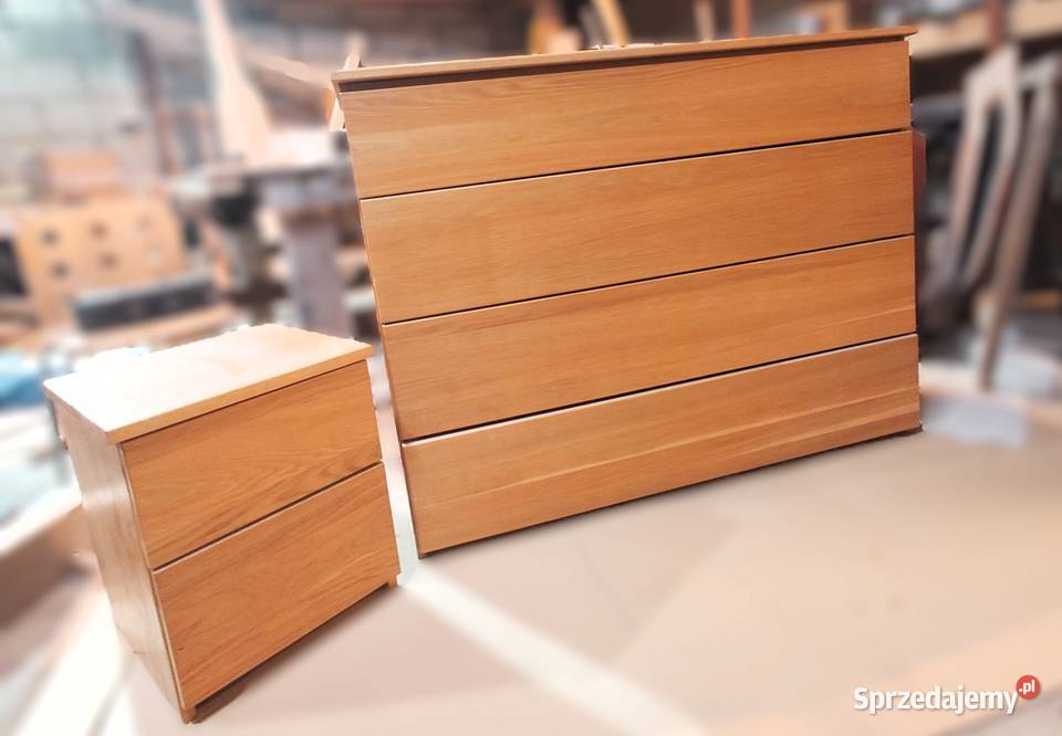 komoda dębowa 130x46x100 dwie szafki nocne dolnośląskie Wrocław