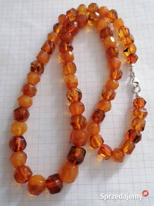 Naszyjnik Bursztyn Rękodzieło Vintage