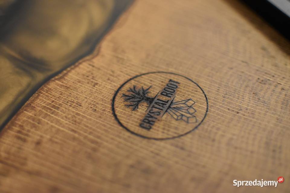 Dębowy stolik kawowy z żywicą epoksydową Crystal 60cm Gdynia sprzedam