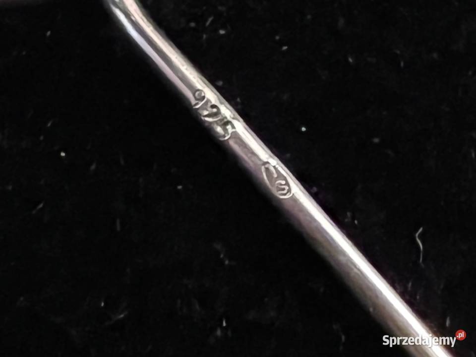 Srebrny wisior broszka motyl perły akwamaryn srebro Warszawa