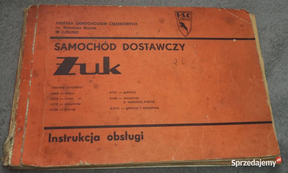 Samochód dostawczy Żuk Instrukcja obsługi 1982 Piekary Śląskie