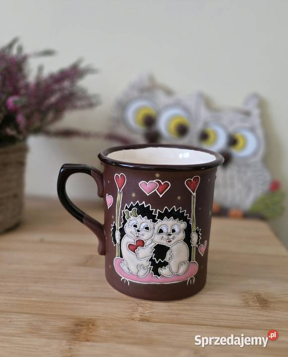 Uroczy kubek ceramiczny z jeżykami 300 ml Bydgoszcz