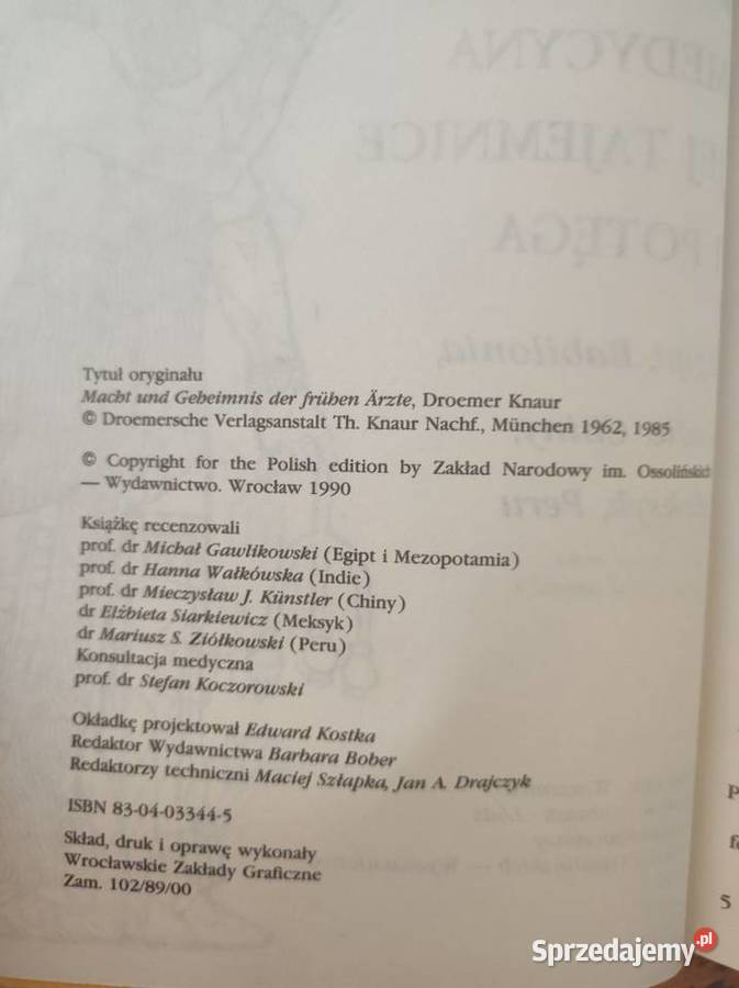 Dawna medycyna Jej tajemnice i potęga Jrgen Kielce sprzedam