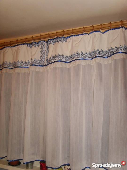 FIRANKA Z FALBANĄ ORYGINALNA HAFT WYSTRÓJ OKNA Wrocław