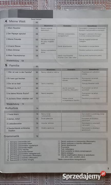 Język niemiecki zeszyt ćwiczeń klasa 7 skrypt, zeszyt ćwiczeń, zbiór zadań, testów