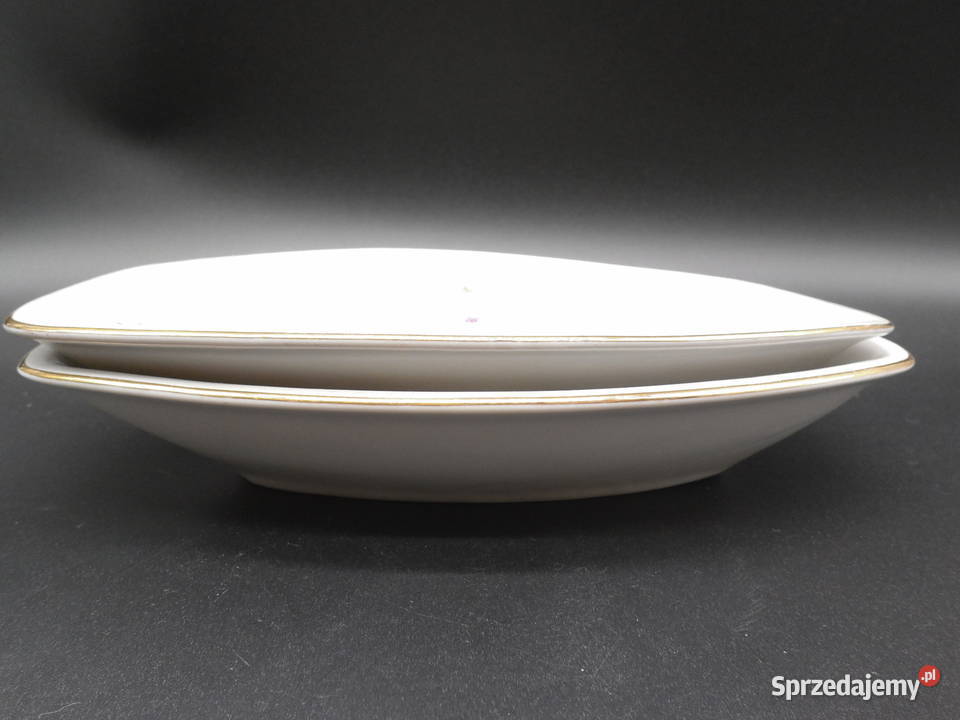 Porcelanowe dwa półmiski śledziówki Jager wielkopolskie Raszków