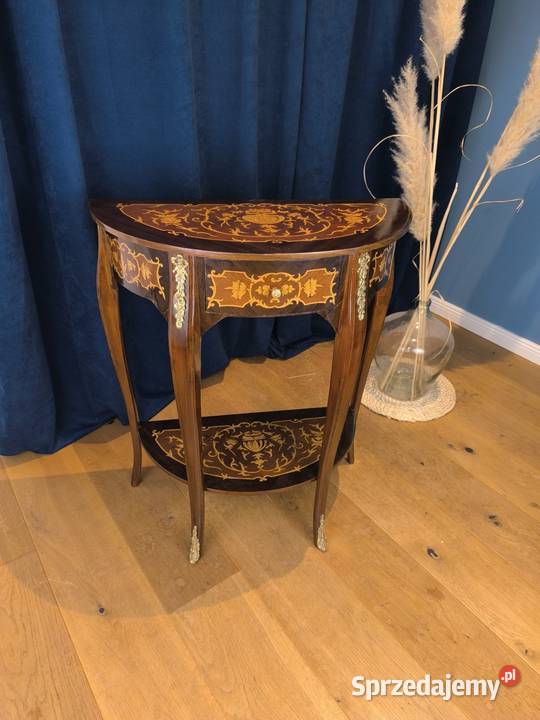 Piękna unikalna konsolka intasjowana przyścienna łódzkie Łódź