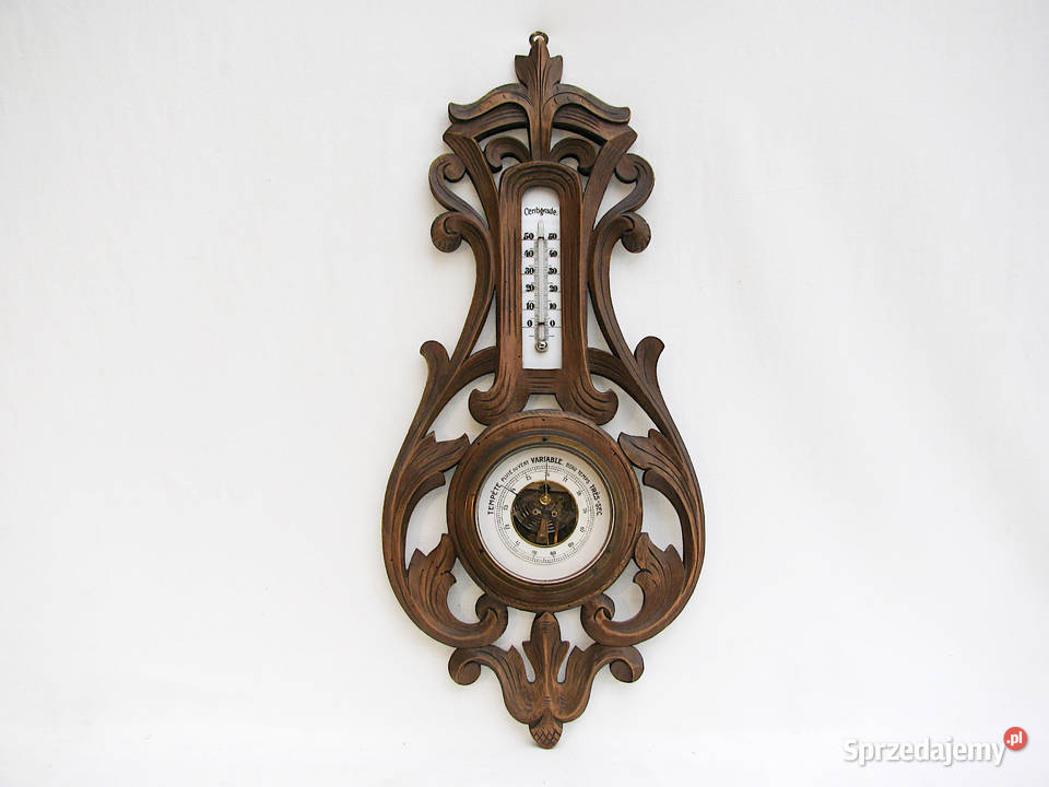 Piękny barometr Rzeźbiony Antyki, Sztuka, Kolekcje Szczecinek