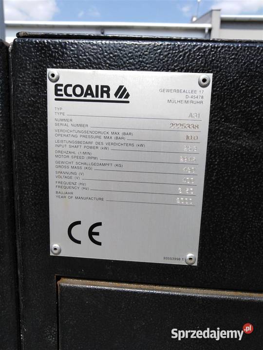 Sprężarka ECOAIR A31 253KW S007689 opolskie Wilków