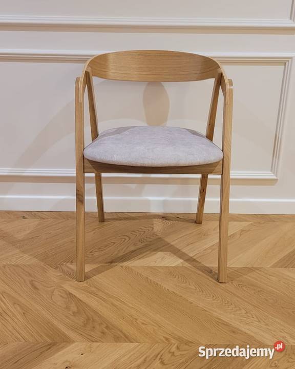 Krzesło z podłokietnikiem drewniane dębowe mazowieckie
