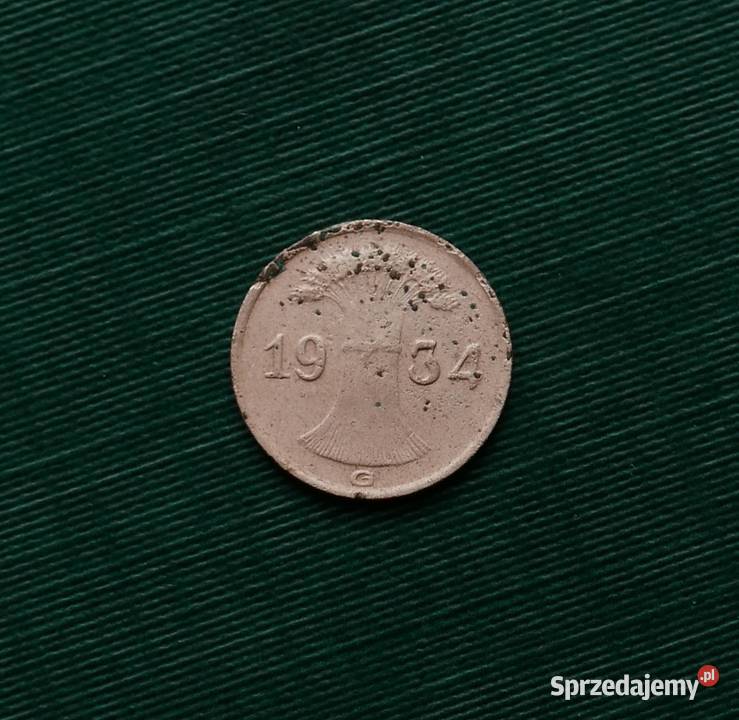 NIEMCY 1 reichsfenig 1934r G Karlsruhe Numizmatyka Gliwice sprzedam