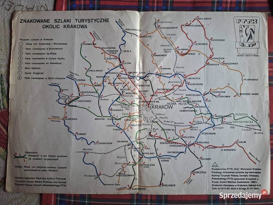 Mapa turystyczna Podkrakowskie Dolinki Jurajskie Kraków