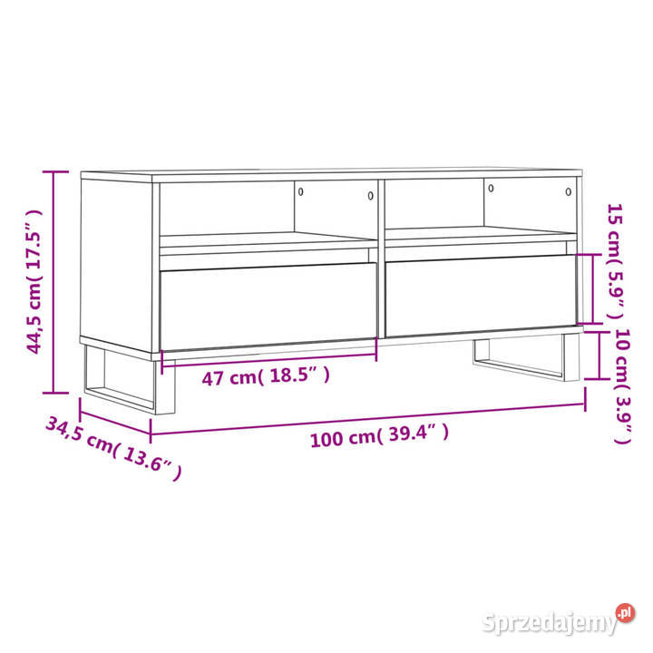 Szafka pod TV biała 100x345x445 materiał Warszawa sprzedam