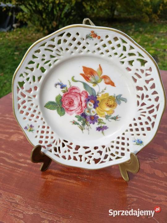 Dekoracyjny ażurowy talerz porcelanowy z Wrocław sprzedam
