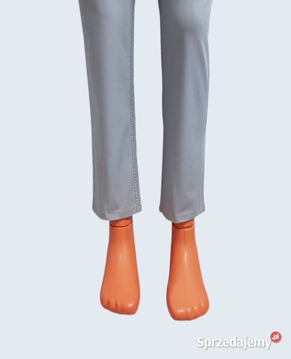 Damskie szare bawełniane spodnie rurki Blue Chrzanów