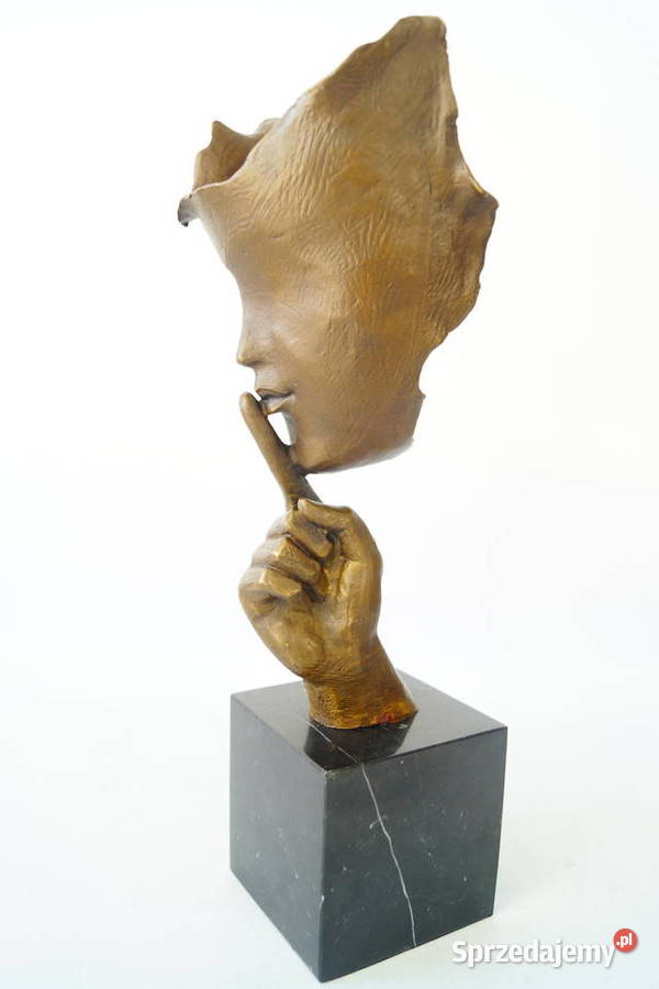 Figura z brązu CISZA maska Gizałki