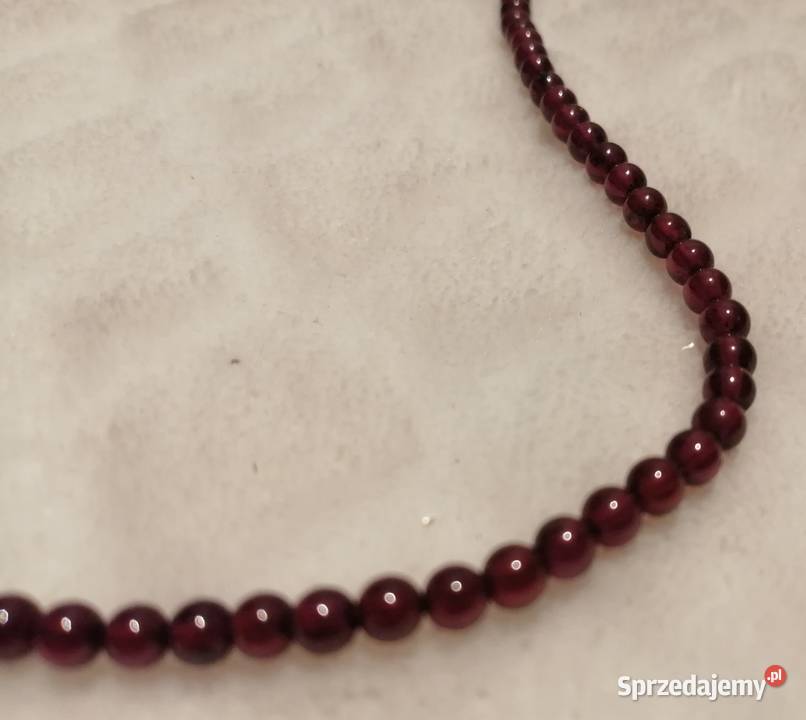 Naszyjnik bransoletka z koralików wiśniowe Czeladź