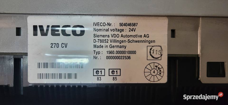 LICZNIK ZEGARY IVECO EUROCARGO 504101675 pomorskie Mojusz sprzedam
