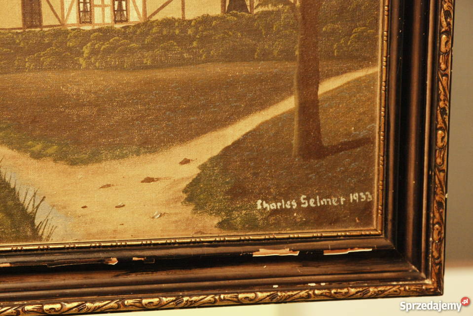 Charles Selmer z 1933 r Stary obraz malowany na Wałcz