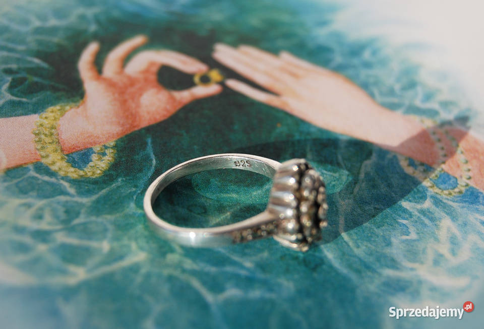 Stary pierścionek markiza markasyty srebro 925 sprzedam